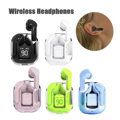 Mini casque Bluetooth sans fil transparent avec affichage numérique