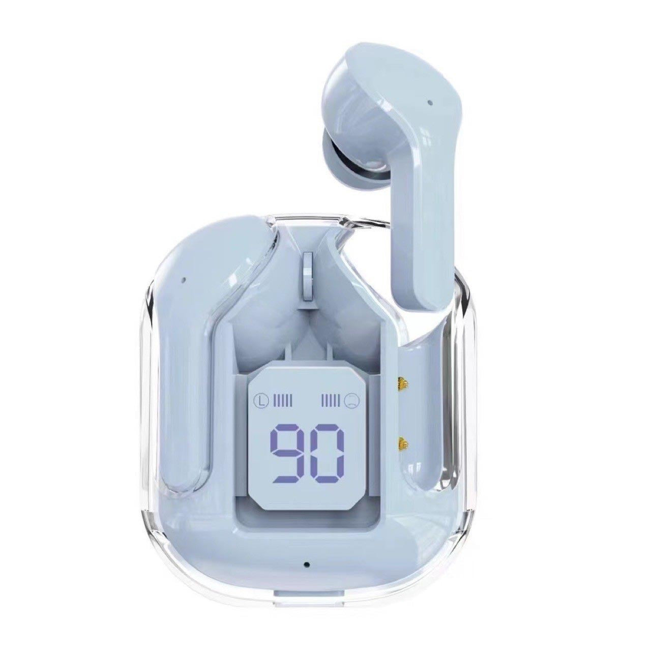 Mini casque Bluetooth sans fil transparent avec affichage numérique