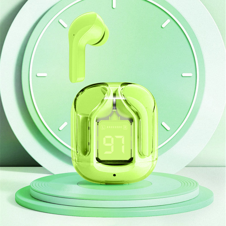 Mini casque Bluetooth sans fil transparent avec affichage numérique