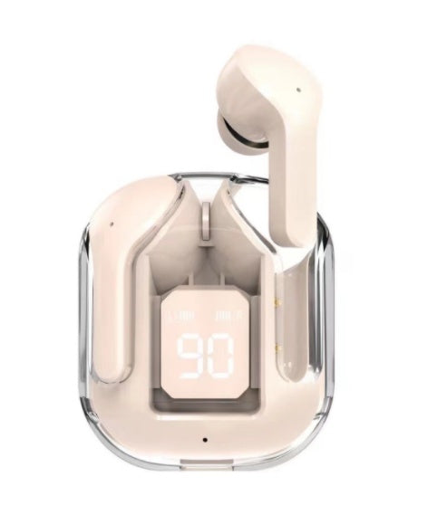 Mini casque Bluetooth sans fil transparent avec affichage numérique